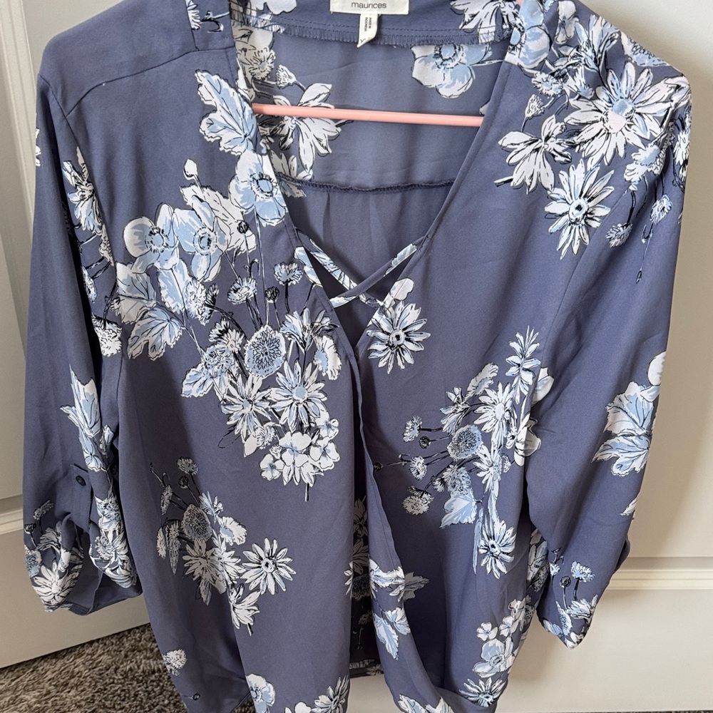 Maurices Navy Floral Blouse